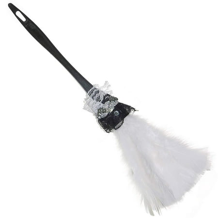 Skeleteen Feather Duster Maid Accessory - Soft White Cleaning Feather Dust Broom Costume Accessories Prop for Sexy French Maid