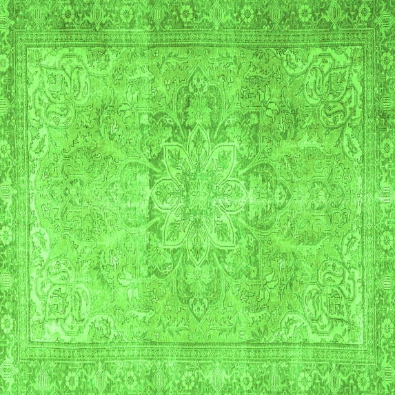 Ahgly Company Indoor Square Persian Green Traditional Area Rugs, 5' Square