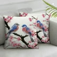 thumbnail image 2 of COMIO 2-Piece Short Plush Pillowcase Set - Traditional Painting of Birds on Peach Trees, Zipper Closure White, 2 of 6