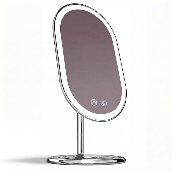 Fancii Vera Vanity Makeup Mirror with Lights, Rechargeable, Illuminated Cosmetic Mirror with 3 Dimmable Light Settings, Adjustable Stand (Chrome)