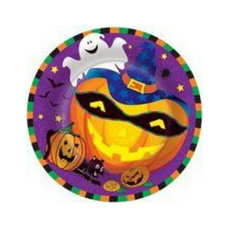 Round Pumpkin Printed Plates 7", 36 Count