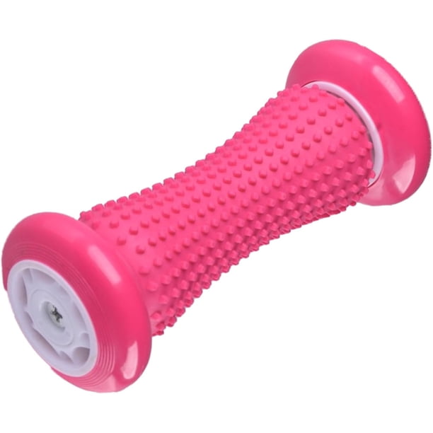 Rodillo de masaje de pies para aliviar la fascitis plantar, rodillo de masaje de puntos de presión, masaje muscular de tejido profundo para manos, brazos, pantorrillas, pies, rosa roja
