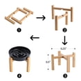 thumbnail image 2 of Comedero lento de cerámica Dog Bowl Addogyy con soporte de madera, color negro, 2 of 7