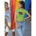 thumbnail image 2 of Happy Pride Bubblegum Text T-Shirt Women -Smartprints Designs, Female 4X-Large, 2 of 4