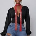 thumbnail image 2 of Floleo Women's Sparkly Sequin Skinny Scarf Necklace Long Glitter Choker Tie for Party Club Evening Dressy Occasions and Casual Fashion, 2 of 5