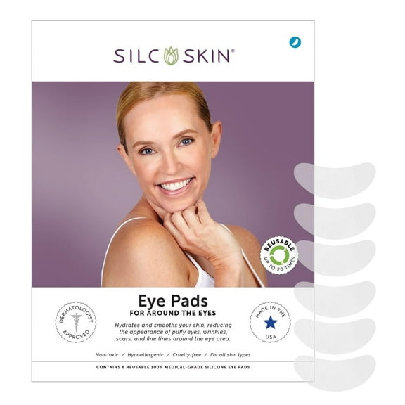 SilcSkin Silicone Eye Pads, Reusable Under Eye Patches for Wrinkles, Puffiness, Dark Circles