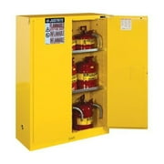Justrite Flammable Liquid Cabinet 43 x 18 x 44 - 2 x Front Open Door(s) - Fire Resistant - Yellow - Steel