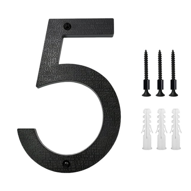 Uklsqma 5 Inch Modern Metal House Numbers Abs Durable Weather-Resistant Door Number Signs with Matte Finish Easy Installation Included Nails for Home Apartment Mailbox Garage Yard Address Display