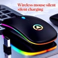 thumbnail image 2 of Computer Mouse, Rechargeable Wireless Silent Colorful LED Mice Optical Ergonomic Ergonomic Shape Gaming Mouse Rose Gold, 2 of 8