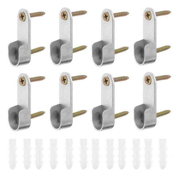 Masteelf 12pcs Oval Closet Rod End Supports Closet Rod Bracket Closet Pole Socket Flange Rod Holders Closet Rod Brackets Closet Rod Support