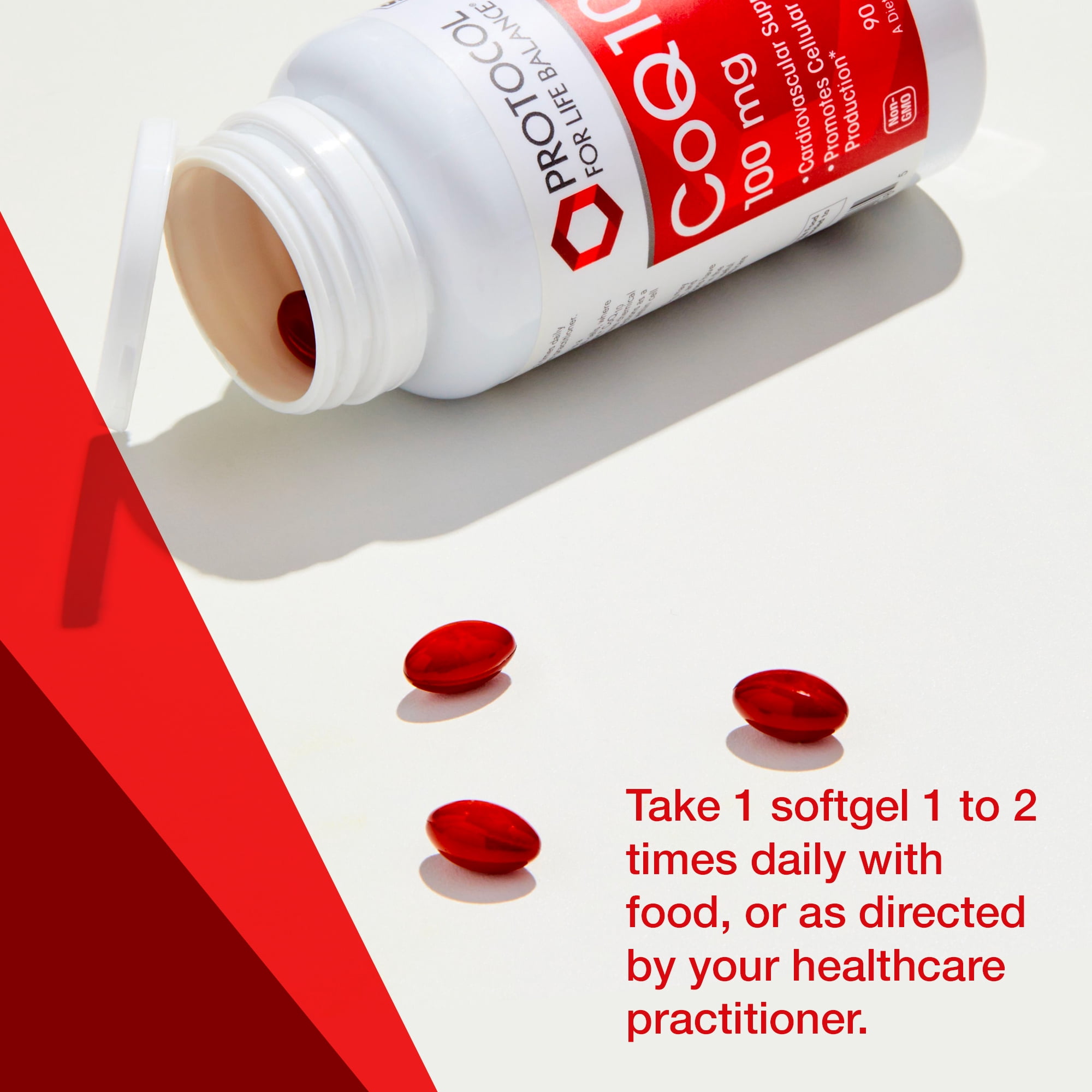Protocol for Life Balance CoQ10 100 mg - with Vitamin E - 90 Softgels