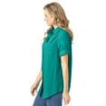 thumbnail image 3 of Woman Within Plus Size Short-Sleeve Button Down Seersucker Shirt, 3 of 5