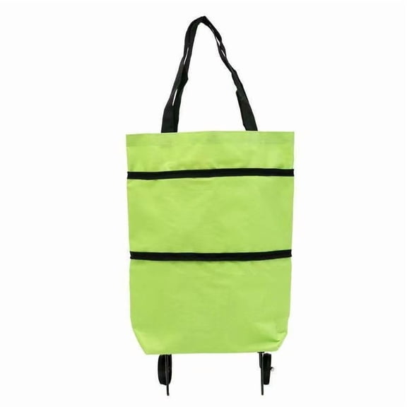 Foldable Shopping Cart Bag with Wheels, Reusable Grocery Tote Bag for Shopping, Travel and Daily Use