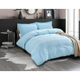 thumbnail image 1 of Mocassi 3-Piece Duvet Cover Set, 1800 Thread Count, Button Closure, Solid Color - Cooling, Breathable Material- Wrinkle, Fade, Stain Resistant, King/California King, Aqua Blue, 1 of 5