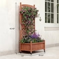 thumbnail image 6 of Kicctian 29.5"x13"x61.4" Raised Wooden Garden Bed with Trellis & Wheels - Mobile Raised Wooden Planter Box with Drainage Holes - for Climbing Plants, Flowers, Vines, 2PCS, 6 of 7