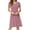 Pink, variant on Hibeli Women Summer Casual Cut-out A-line Dresses Short Sleeves High Waist Knee Length Midi Dress with Pockets