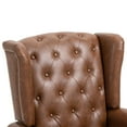thumbnail image 5 of MOJAY Mid-Century Modern PU Leather Accent Chair, Living Room Wingback Armchair, Brown, 5 of 12