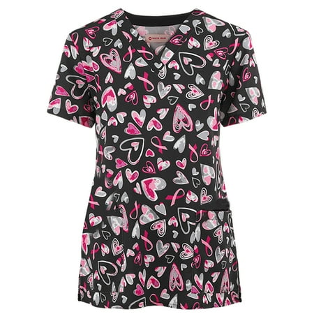 

EKOUSN Women s Scrub Tops Nursing Scrubs(Green M)
