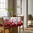 thumbnail image 3 of Sm:)e Valentine's Day Tablecloth 60 Inch Round, Gnomes Truck Red Buffalo Plaid Washable Table Cover for Party Picnic Dinner Decor, 3 of 6