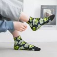 thumbnail image 6 of Uemuo Teal floral elegance Printed Crew Socks, Moisture-Wicking Socks, Athletic Socks for Men Breathable Cushion Socks Casual Sport Socks for Running Traveling, 6 of 6