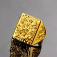 thumbnail image 1 of HOOUN Men's Dragon Head 23K 24K THAI BAHT YELLOW GOLD Plated RING, 1 of 5