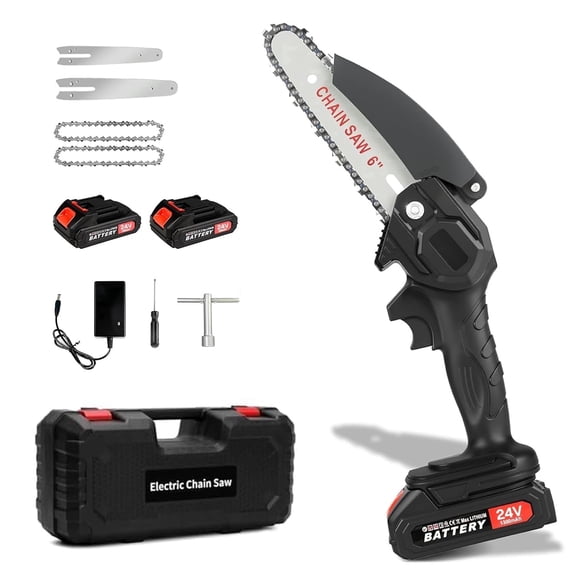 BN-LINK Mini Chainsaw,Lightweight Electric Pruning Saw Cordless,Hand Saw with 2 Batteries,Garden Tool Tree Wood Cutting