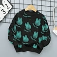 thumbnail image 2 of Gibobby Sudaderas para niños pequeños, playera de algodónniños niñas manga larga lindo conejo de dibujos animados estampado pulóver sudadera Tops blusa r(Negro, 6-7 Años), 2 of 3