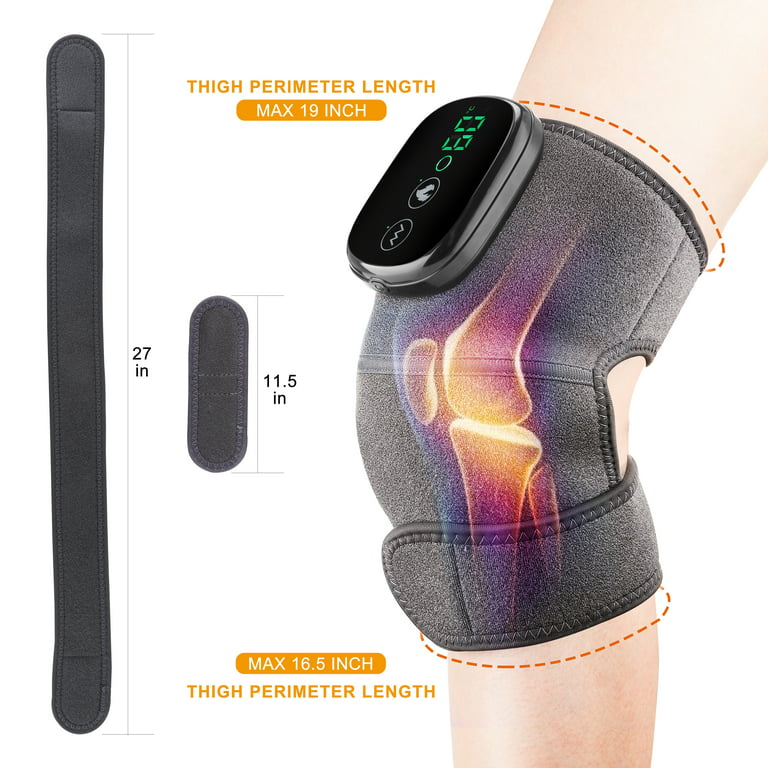 Heated Vibration Knee Massager,Shoulder Knee Brace Wrap for Arthritis Pain  Relief Eletric Knee Heating Pad,3 Adjustable Vibrations and Heating Modes