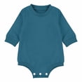 thumbnail image 3 of Coerni New Born Baby Cotton Romper Cute Long Sleeve Button Onesie Boys Girls Solid Soft Outfit Long Sleeve Crewneck Bodysuit, 3 of 9