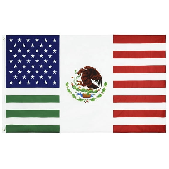 3x5 Feet USA Mexico Friendship Flag United States American Mexican Banner 100D