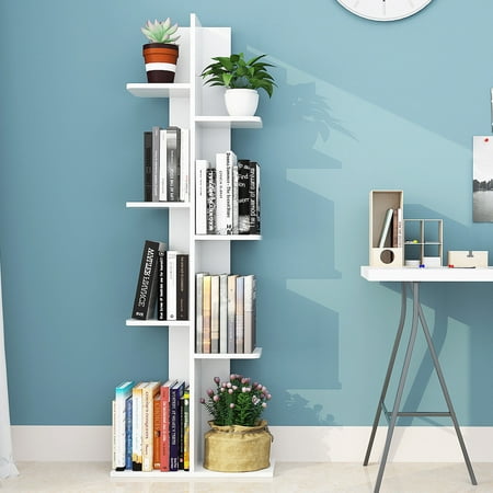 Costway Open Concept Bookcase Plant Display Shelf Rack Storage Holder Wooden