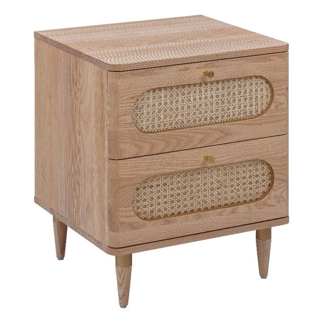 TOV Furniture Table de Chevet en Bois Carmen Canne