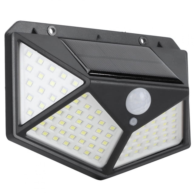 Lámpara de calle, lámpara de pared impermeable con sensor de movimiento solar 100LED Lámpara solar para exteriores Rendimiento confiable