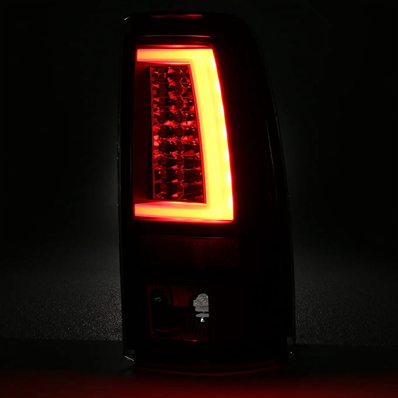 AKKON - For 1999-2002 Silverado 1500 2500 | 1999-2006 Sierra Pickup Truck Tube LED Black Tail Lights Brake Lamps Pair