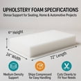 thumbnail image 3 of Sedona Designz Couch Cushions Seat Medium Density Foam Pads 6Hx24Wx72L Inches 33ILD, 3 of 9