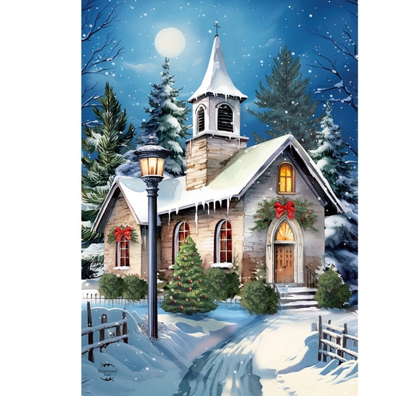 Briarwood Lane Winter Christmas Garden Flag 12x18 For Outdoor Holy Night For Christmas Garden Flag Flags For Outside