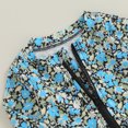 thumbnail image 6 of Bagilaanoe Toddler Baby Girl One-Piece Swimsuit Floral Print Long Sleeve Zipper Rashguard Swimwear + Swimming Cap 6M 9M 12M 18M 24M 3T Kids Ruffle Bathing Suit, 6 of 8