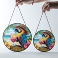 thumbnail image 4 of Welcome To Paradise Tropical Summer Parrot Stained Glass Suncatcher Beach House Hanging Art, 4 of 8