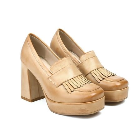 

DONGGTGDZ Stylish Women‘s Solid Color Block Heels for Dressing Up Elegant Square Toe Fashion Pumps for Women Chic Slip On Heels for the Modern Woman