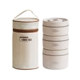 thumbnail image 1 of maskred Firmly Locks In Temperature Insulated Lunch Box With 304 Stainless Steel Inner Liner Bento Box white 3 pcs+ bags, 1 of 6