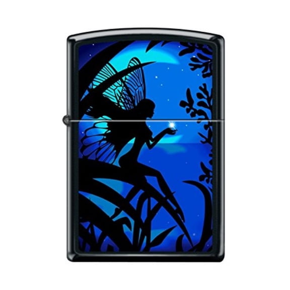 Zippo Lighter - Fairy Holding Star Black Matte