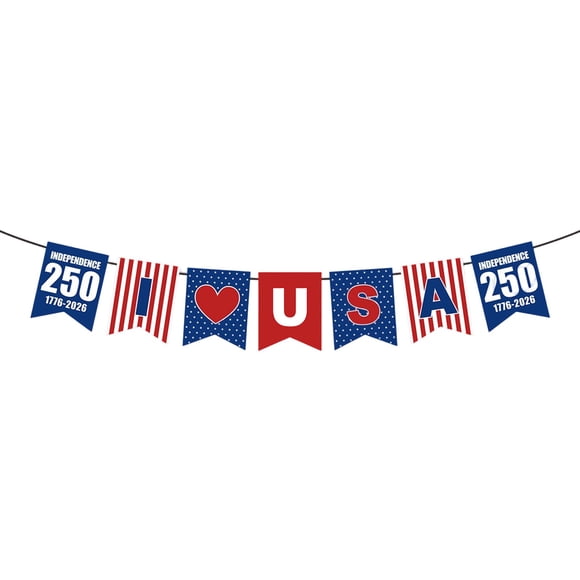 American 250th Anniversary Banner Flag 1776 To 2026 USA 250th Birthday Banner 4th Of July Decorations For Home Outdoor Porch