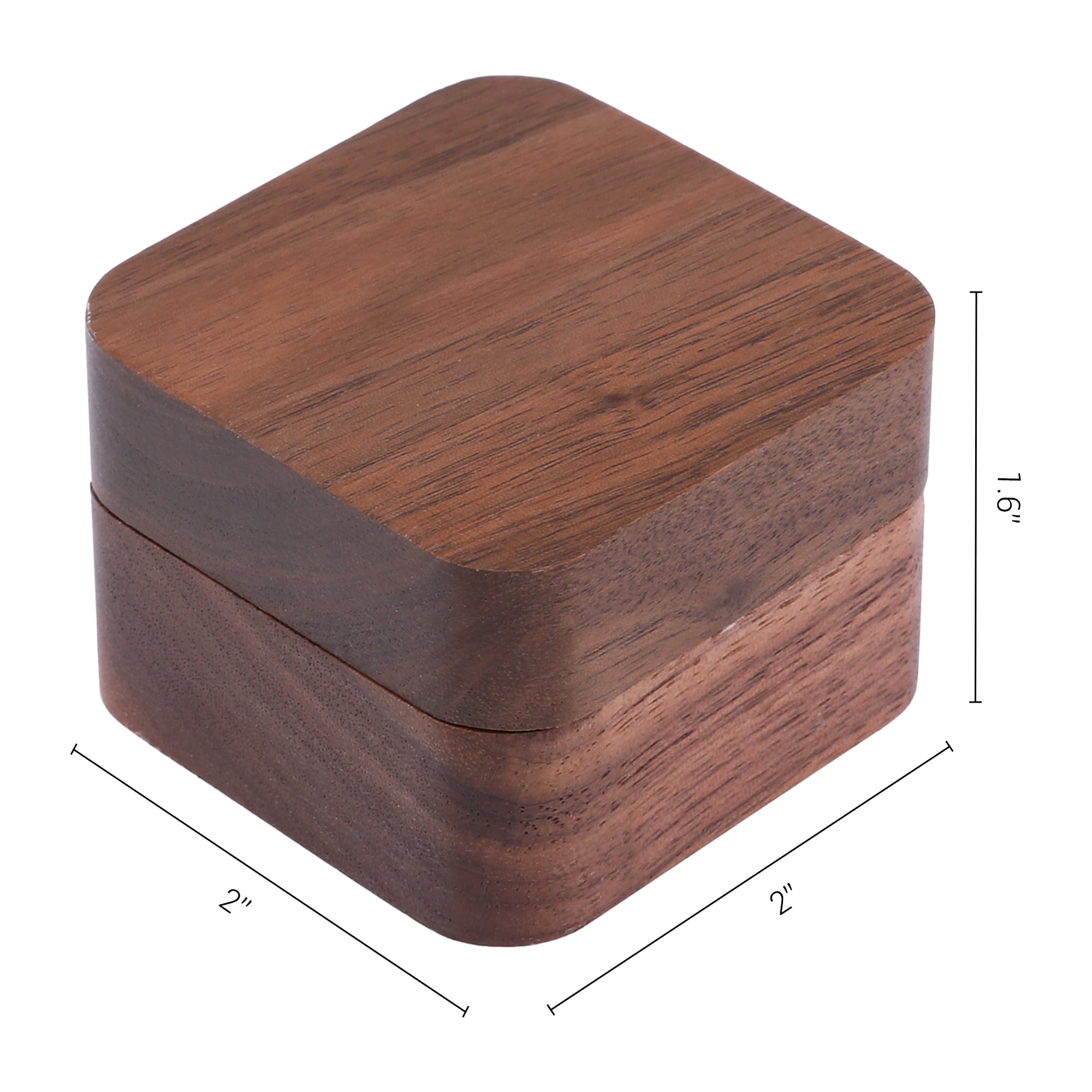 Unique Bargains Wood Ring Box Jewelry Storage for Proposal Wine Red