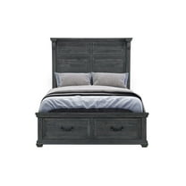 Global Furniture USA Contemporary Tatum Grey Full Bed With Storage, Grey