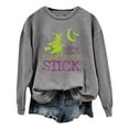 thumbnail image 2 of Yes I Can Drive A Stick Halloween Sweatshirts for Women Long Sleeve Crewneck Witch Graphic Sweatshirt Pullover Tops, 2 of 4