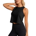 thumbnail image 3 of CAIXIA Workout Tops for Women Cropped Open Back Sleeveless Tank Tops Athletic Gym Yoga Shirts Loose Fit, 3 of 7