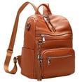 thumbnail image 4 of (2 pack) ALTOSY Genuine Leather Backpack Purse for Women Large Casual Shoulder Bags S106 Brown, 4 of 8