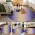thumbnail image 6 of Purple Ombre Round Area Rug 4ft, Modern Yellow Gradient Farmhouse Art Washable Non-Slip Circle Rugs for Bedroom Living Room Kitchen, Soft Non Shedding Circle Carpet for Dining Room Dorm, 6 of 9
