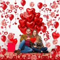 thumbnail image 4 of Set de globos Famoby corazón foil 46 cm látex confeti 30 piezas, 4 of 7