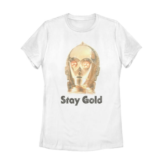 Women's Star Wars: The Rise of Skywalker C-3PO Stay Gold Graphic Tee White Medium